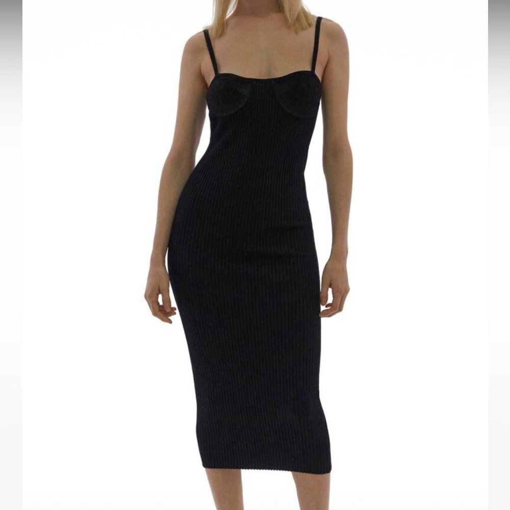 NWT Helmut Lang Black Eyelet Bra Dress - Picture 5 of 16